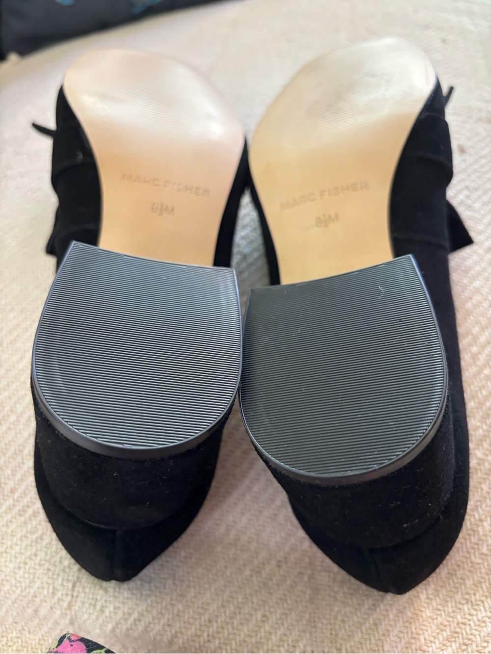 Mark Fisher Black Suede Block
Heel & Fringe Loafer Size 8.5 M - Picture 7 of 13
